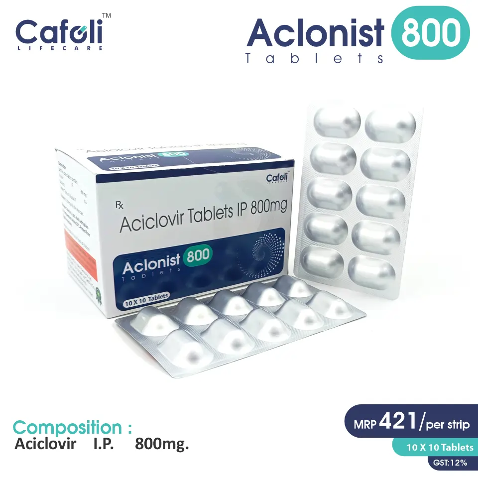 Acyclovir 800mg Tablet at Best Price in PCD Pharma Franchise for Antiviral and Herpes Management, Antiviral Therapy